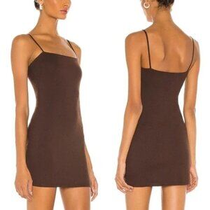 Susana Monaco Dress essential thin strap mini Brown xsmall party chic minimalist